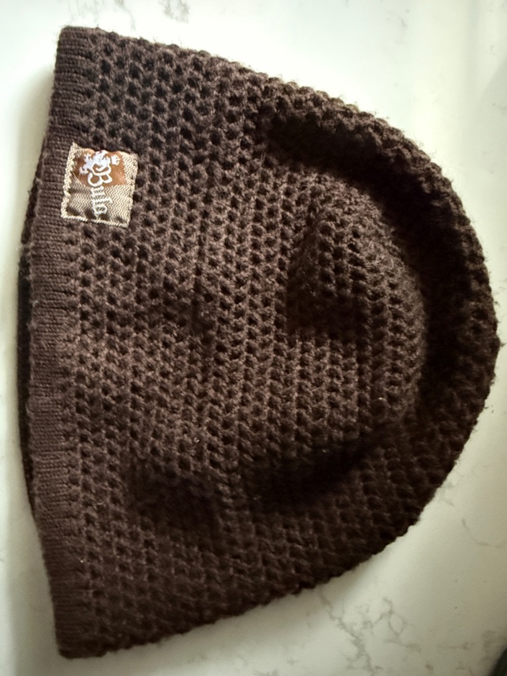 Brown Knit Beanie Hat
